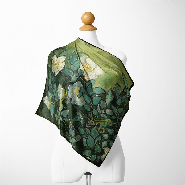 wholesale 53*53 cm silk scarf rose pattern natural silk printed scarves custom soft women silk scarf - Image 3