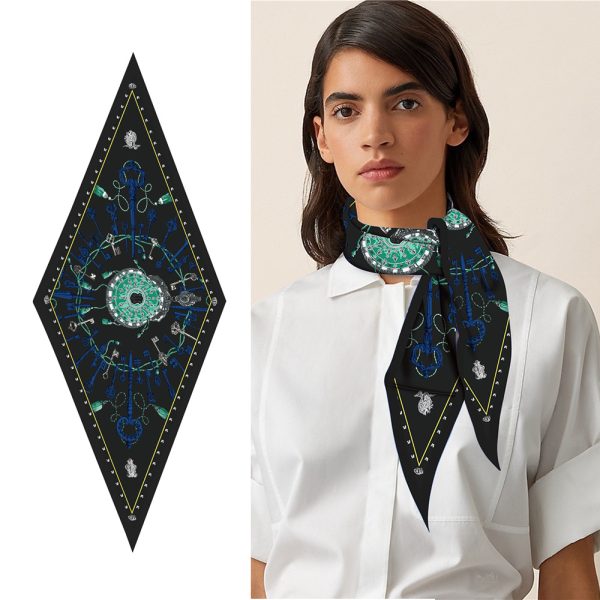 wholesale new twill silk scarf 122*45 cm women head silk scarves custom pattern twill bag silk scarf - Image 5