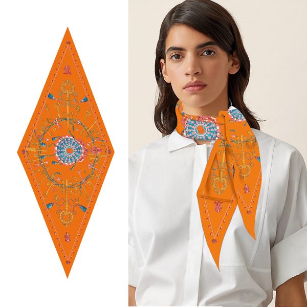wholesale new twill silk scarf 122*45 cm women head silk scarves custom pattern twill bag silk scarf - Image 6