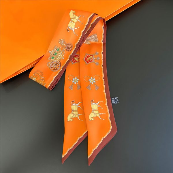 wholesale twill bag silk scarf women and men custom head silk scarves ribbon candy color silk scarf - Image 4