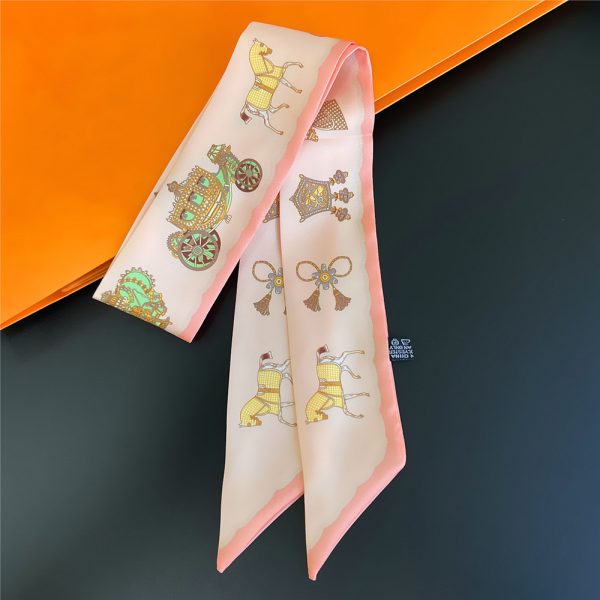 wholesale twill bag silk scarf women and men custom head silk scarves ribbon candy color silk scarf - Image 5