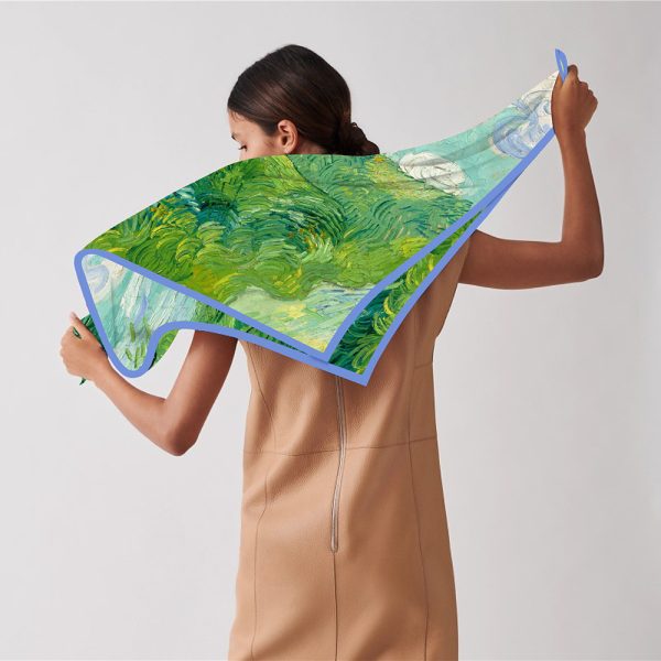 wholesale square soft satin wrap scarf custom hijab scarves shawls pashmina quality bandana bag scarf - Image 2