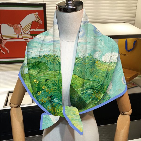 wholesale square soft satin wrap scarf custom hijab scarves shawls pashmina quality bandana bag scarf - Image 6