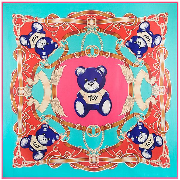 silk scarf for women cartoon custom high-quality silk scarves printing square belly dance hip scarves - Image 2