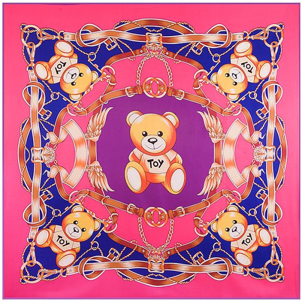 silk scarf for women cartoon custom high-quality silk scarves printing square belly dance hip scarves - Image 3
