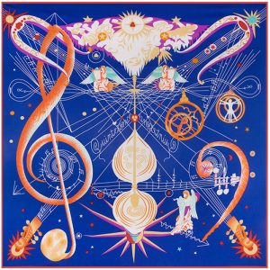 custom music head silk scarf for women wholesale luxury square silk satin scarf bandana designer hijab scarf