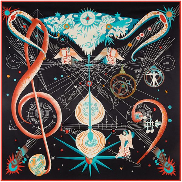 custom music head silk scarf for women wholesale luxury square silk satin scarf bandana designer hijab scarf - Image 4