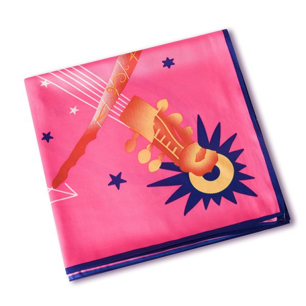 custom music head silk scarf for women wholesale luxury square silk satin scarf bandana designer hijab scarf - Image 6