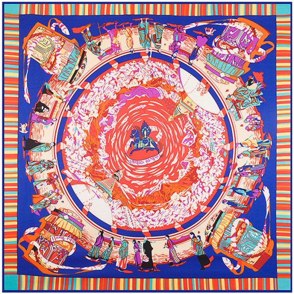 ethnic scarves & shawls a high-quality belly dance hip silk scarves wholesale embroidery scarf hijab 130*130 cm - Image 2