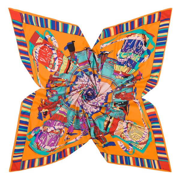 ethnic scarves & shawls a high-quality belly dance hip silk scarves wholesale embroidery scarf hijab 130*130 cm - Image 5