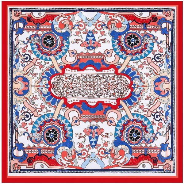 silk shawls 90*90 cm ladies knitted fan scarves in polyester men scarf luxury wholesale other scarves - Image 2