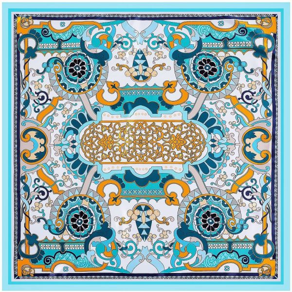 silk shawls 90*90 cm ladies knitted fan scarves in polyester men scarf luxury wholesale other scarves - Image 3
