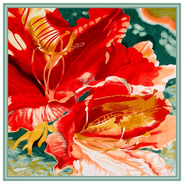 other square custom silk scarf hijab flower high quality scarf ladies wholesale scarf shawls 130*130 cm