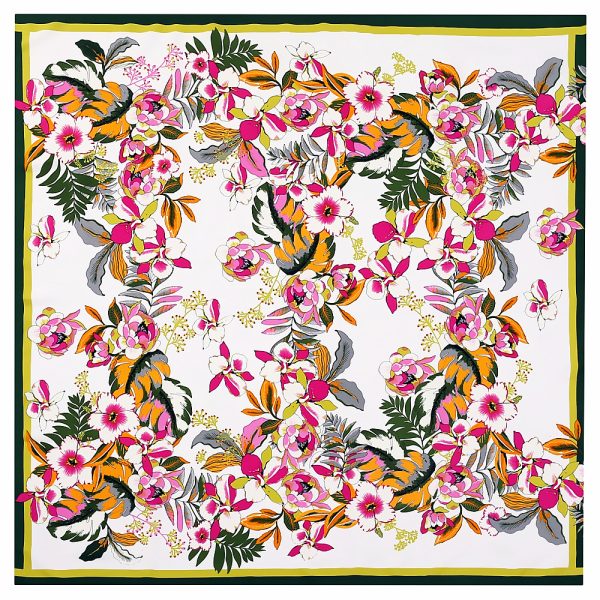 130*130 cm embroidery scarf hijab wholesale ladies luxury flower scarf printed silk scarves making machine - Image 2