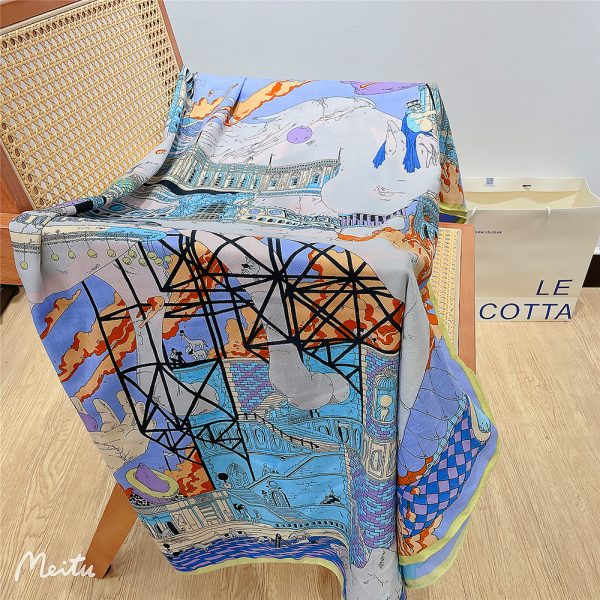 silk head men square scarf natural silk printed custom scarves fabric designer girls plush luxury scarf - Image 3