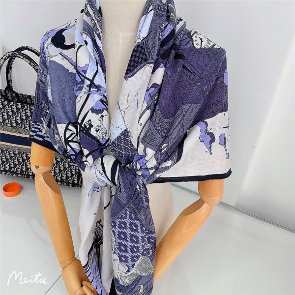 silk head men square scarf natural silk printed custom scarves fabric designer girls plush luxury scarf - Image 6