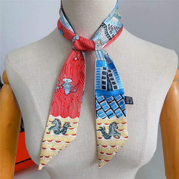 bag custom other scarves satin women designer a high-quality scarf wholesale printed girls scarfs 90*5 cm - Image 2