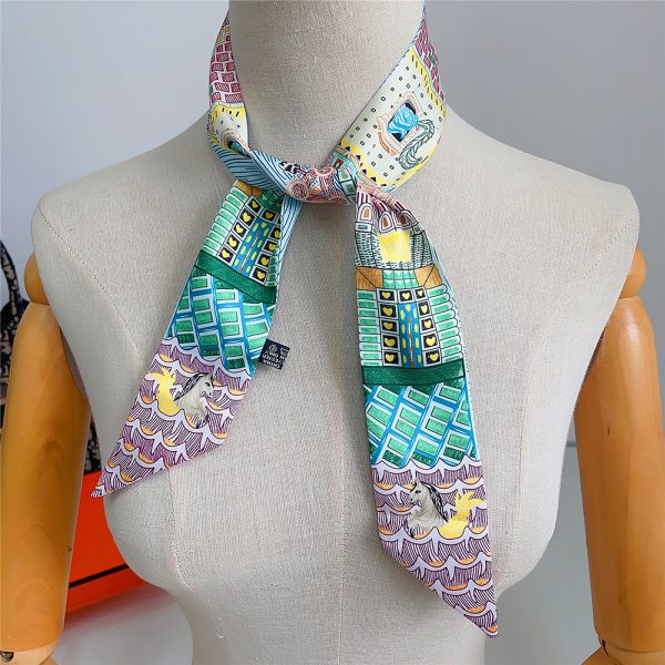 bag custom other scarves satin women designer a high-quality scarf wholesale printed girls scarfs 90*5 cm - Image 5