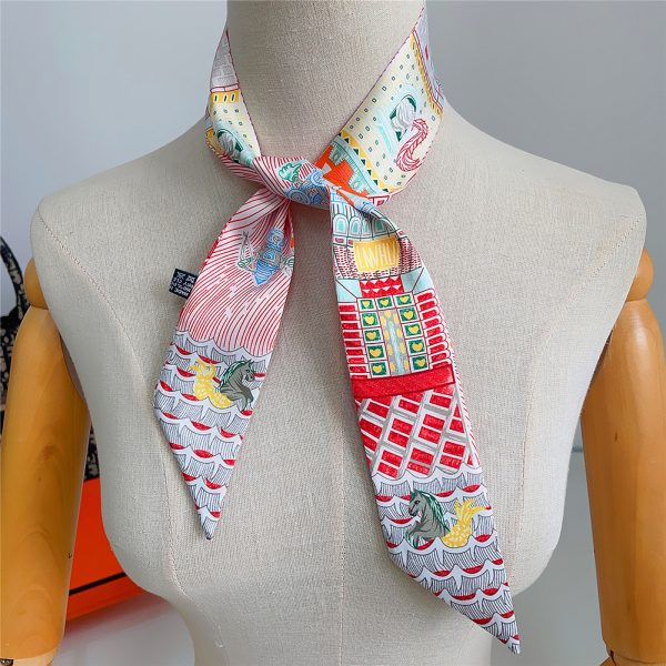 bag custom other scarves satin women designer a high-quality scarf wholesale printed girls scarfs 90*5 cm - Image 6