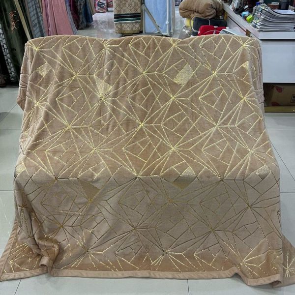 shining gold stamping fleece flannel blanket for winter custom diamond pattern bed weighted coral fleece flannel blankets throws - Image 6