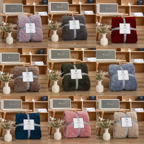 faux fur wool sherpa throw blanket wholesale custom towel bed double layers weighted coral fleece flannel blankets & throws - Image 2