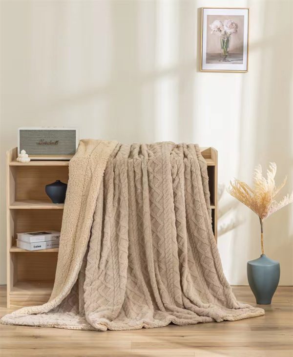 faux fur wool sherpa throw blanket wholesale custom towel bed double layers weighted coral fleece flannel blankets & throws - Image 5