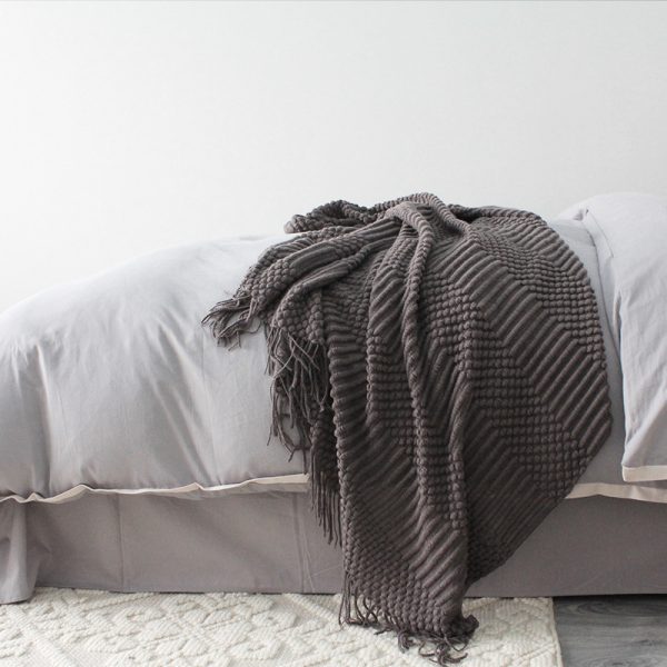 2024 knitted baby blanket luxury designer blankets for winter bed travel wholesale solid color knitted blanket - Image 6