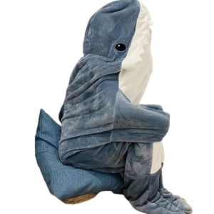 2024 hot sale custom sharkie shark blanket & throws other wearable blanket with sleeves fleece blanket wholesale