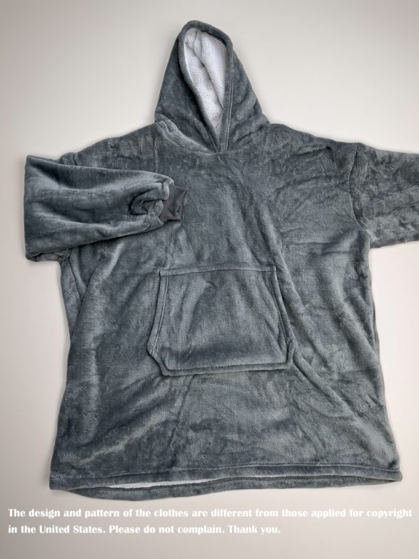 2024 new design sale custom oversized hoodie blanket other wearable blanket hoodie fleece TV blankets  & throws - Image 2