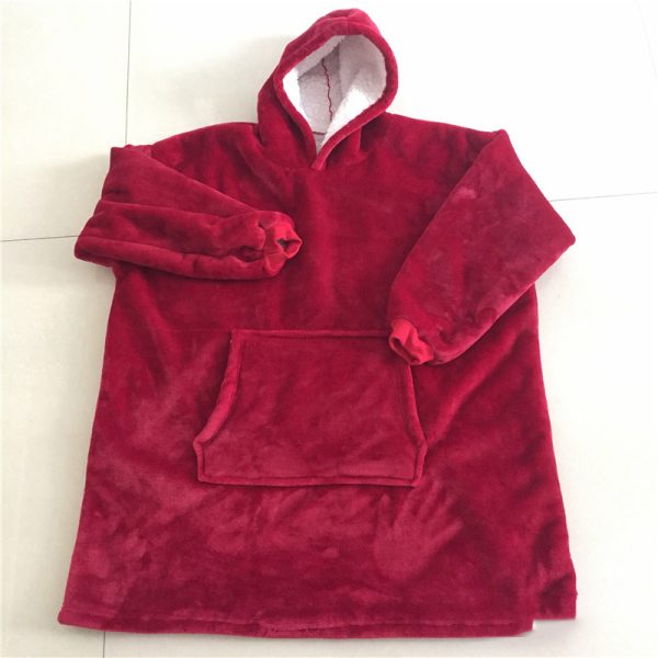 2024 new design sale custom oversized hoodie blanket other wearable blanket hoodie fleece TV blankets  & throws - Image 3