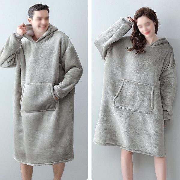 2024 new design sale custom oversized hoodie blanket other wearable blanket hoodie fleece TV blankets  & throws - Image 6
