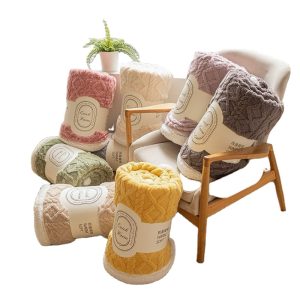 2024Solid color new sherpa throw fleece flannel blanket for winter custom Double -layer bed weighted  throw blankets & throws