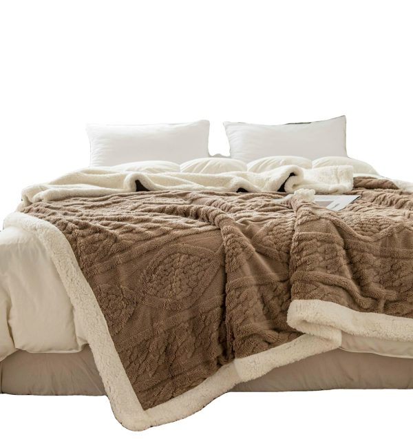 2024 new sherpa throw blanket for winter custom Double -layer bed weighted  bed throw blankets & throws coral fleece blankets
