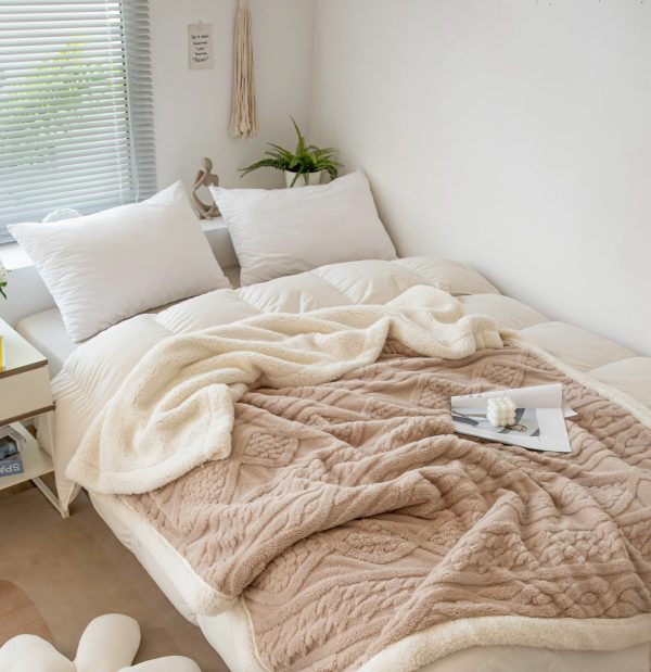 2024 new sherpa throw blanket for winter custom Double -layer bed weighted  bed throw blankets & throws coral fleece blankets - Image 4
