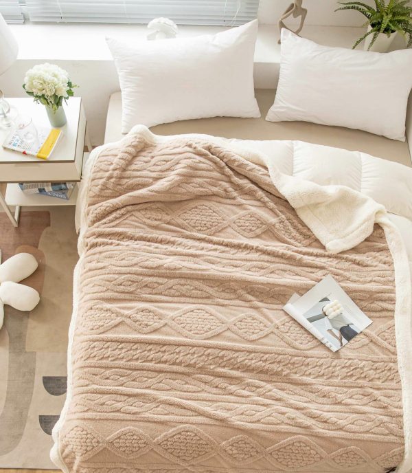 2024 new sherpa throw blanket for winter custom Double -layer bed weighted  bed throw blankets & throws coral fleece blankets - Image 6
