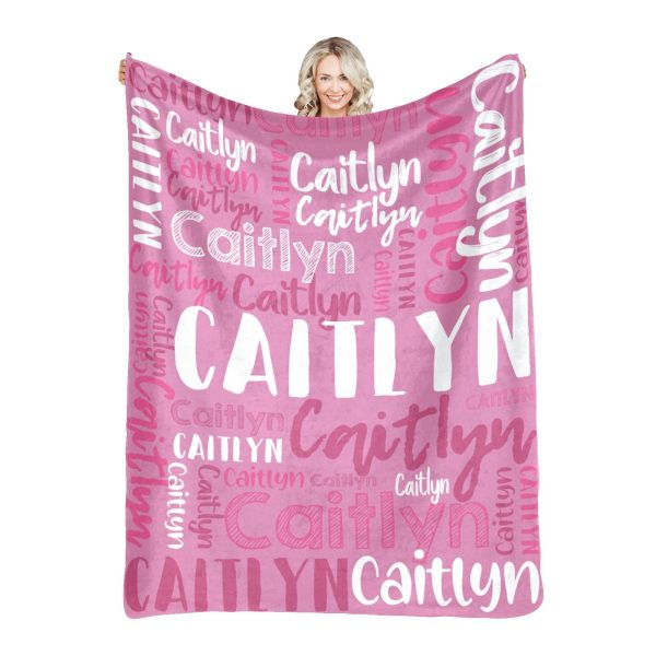 2024 new flannel baby bed blanket  candy color custom name blankets blankets for birthday gift