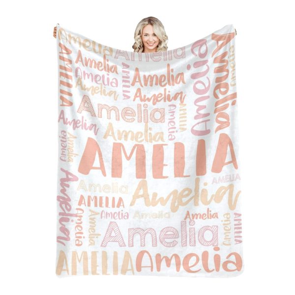 2024 new flannel baby bed blanket  candy color custom name blankets blankets for birthday gift - Image 3
