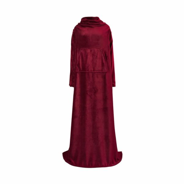 2024 new flannel soft blanket with sleeves cozy wearable swaddle blankets hug sleep personalized blanket - Image 6