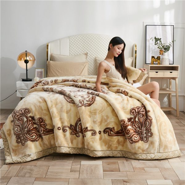 2024 wholesale weight bed blankets Chinese flower winter custom blankets designer warm soft cozy blanket - Image 2