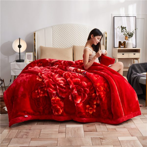 2024 wholesale weight bed blankets Chinese flower winter custom blankets designer warm soft cozy blanket - Image 3