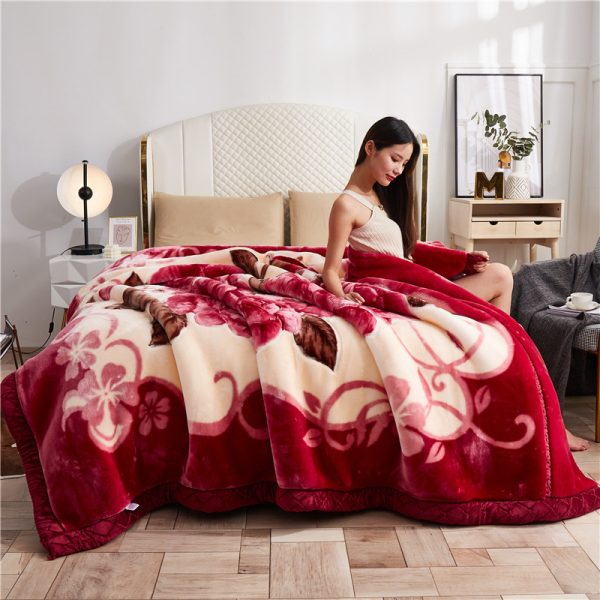 2024 wholesale weight bed blankets Chinese flower winter custom blankets designer warm soft cozy blanket - Image 4