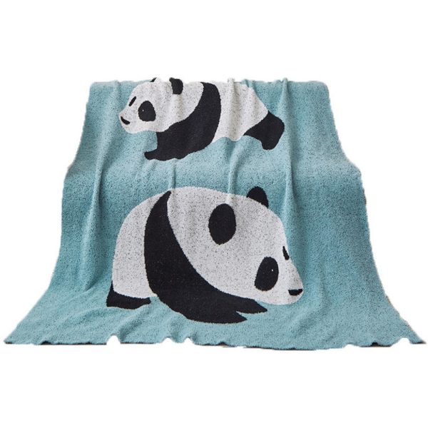 2024 custom color baby blanket wholesale panda weight knitted picnic blanket travel sublimation blankets