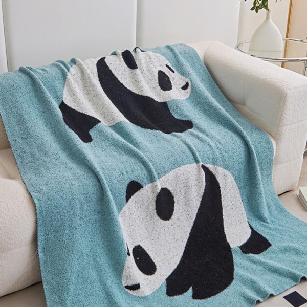 2024 custom color baby blanket wholesale panda weight knitted picnic blanket travel sublimation blankets - Image 2