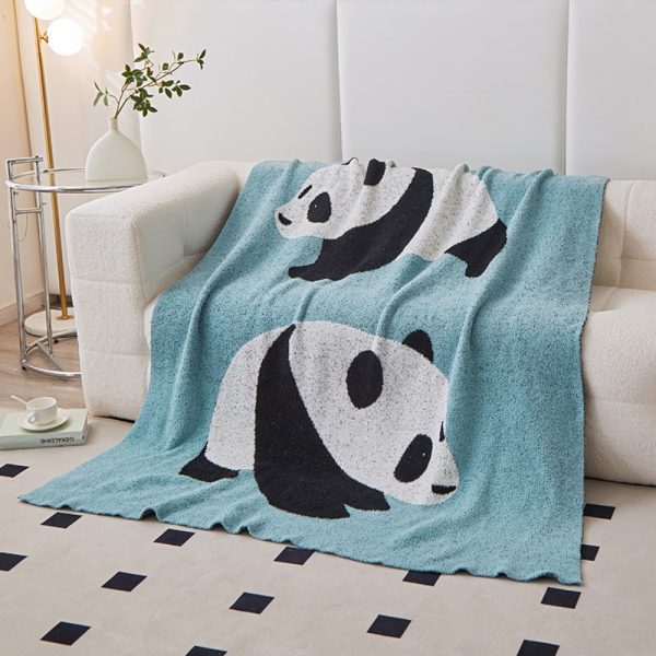 2024 custom color baby blanket wholesale panda weight knitted picnic blanket travel sublimation blankets - Image 4
