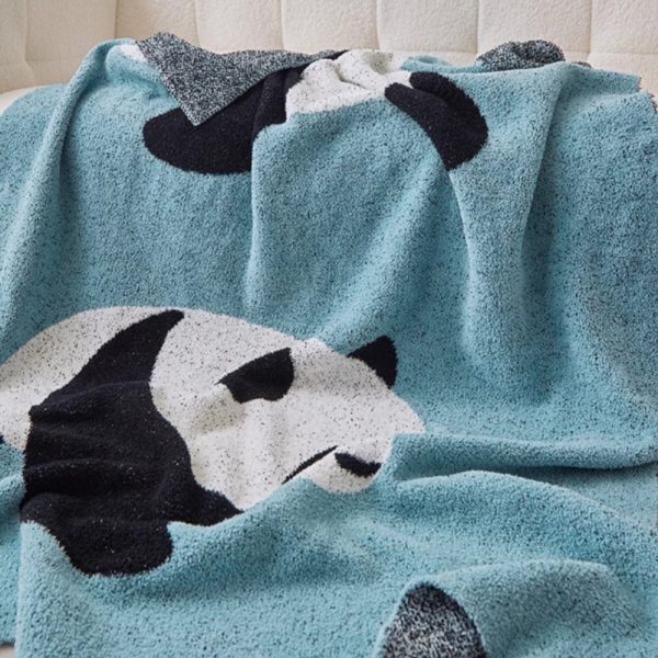 2024 custom color baby blanket wholesale panda weight knitted picnic blanket travel sublimation blankets - Image 5