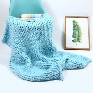 2024 wholesale solid color knitted blanket throws soft weight custom blanket bed warm decor blankets