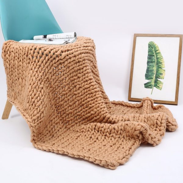 2024 wholesale solid color knitted blanket throws soft weight custom blanket bed warm decor blankets - Image 4