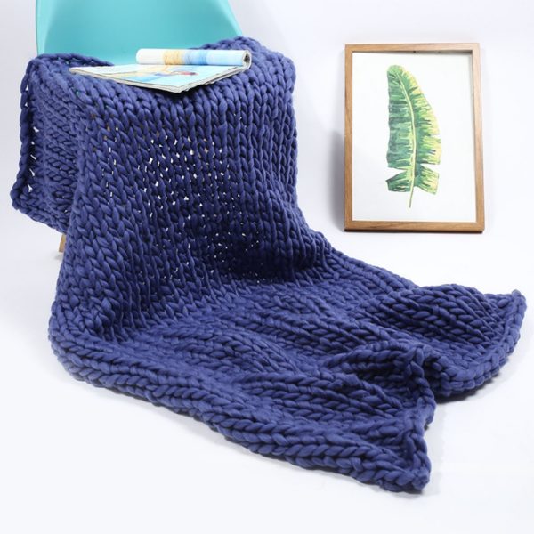 2024 wholesale solid color knitted blanket throws soft weight custom blanket bed warm decor blankets - Image 5