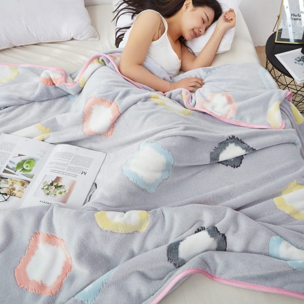 winter fleece sleep blanket fabric wholesale bed blankets custom logo swaddle  soft bedding set blankets - Image 2