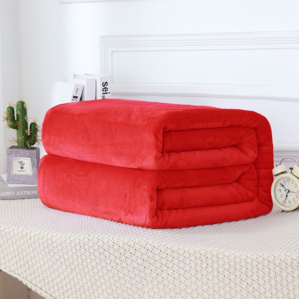 wholesale solid color blankets for winter fleece custom color picnic flannel blanket warm soft kids blanket - Image 2